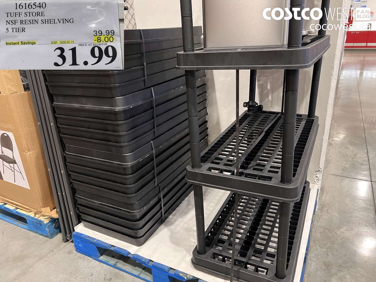 1616540 TUFF STORE NSF RESIN SHELVING 5 TIER ($8.00 INSTANT SAVINGS EXPIRES ON 2026-02-15) $31.99