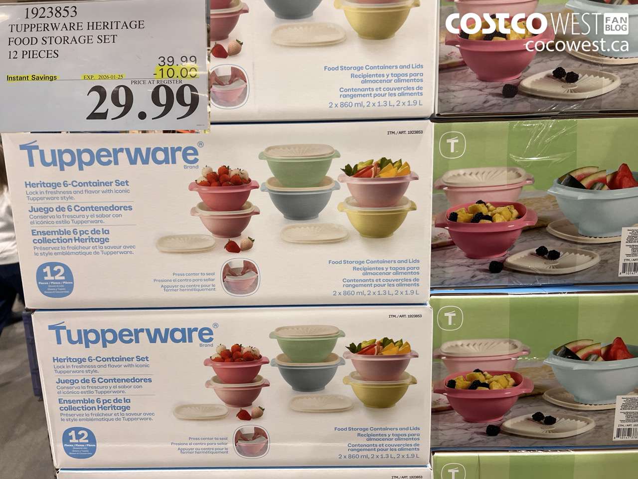 1923853 TUPPERWARE HERITAGE FOOD STORAGE SET 12 PIECES ($10.00 INSTANT SAVINGS EXPIRES ON 2026-01-25) $29.99