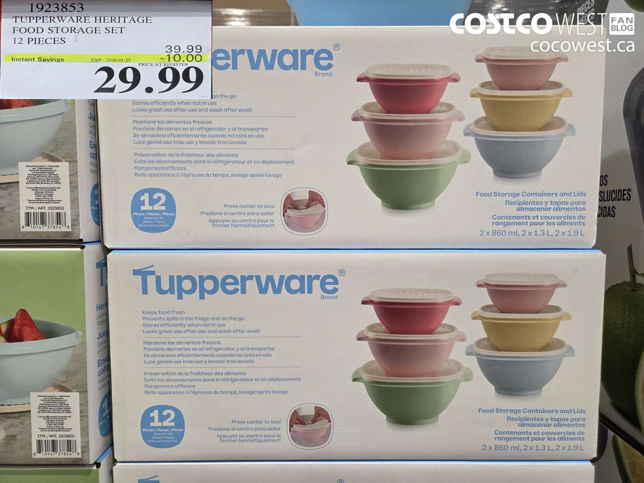 1923853 TUPPERWARE HERITAGE FOOD STORAGE SET 12 PIECES ($10.00 INSTANT SAVINGS EXPIRES ON 2026-01-25) $29.99