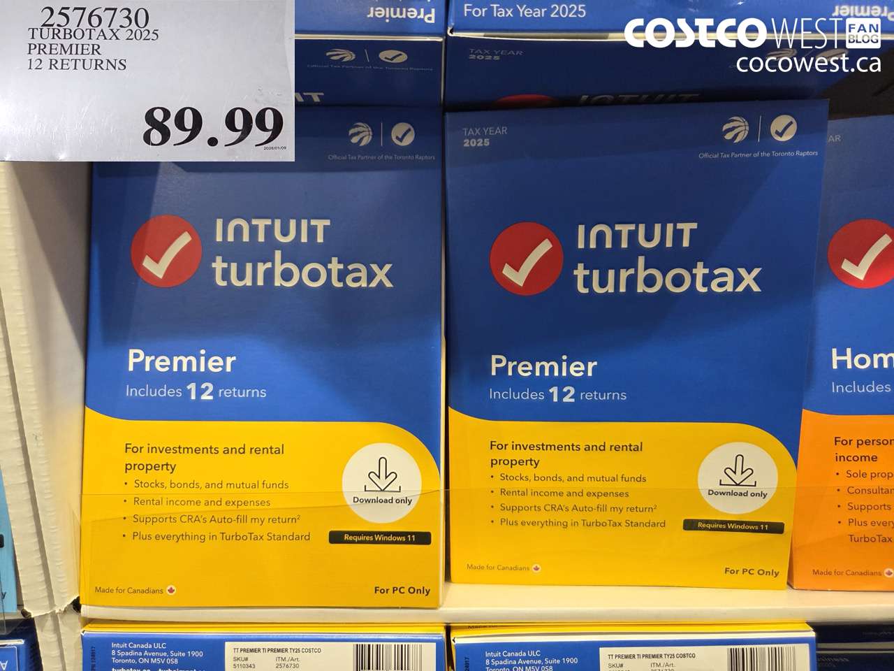 2576730 TURBOTAX 2025 PREMIER 12 RETURNS $89.99
