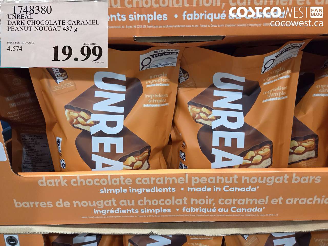 1748380 UNREAL DARK CHOCOLATE CARAMEL PEANUT NOUGAT 437G $19.99