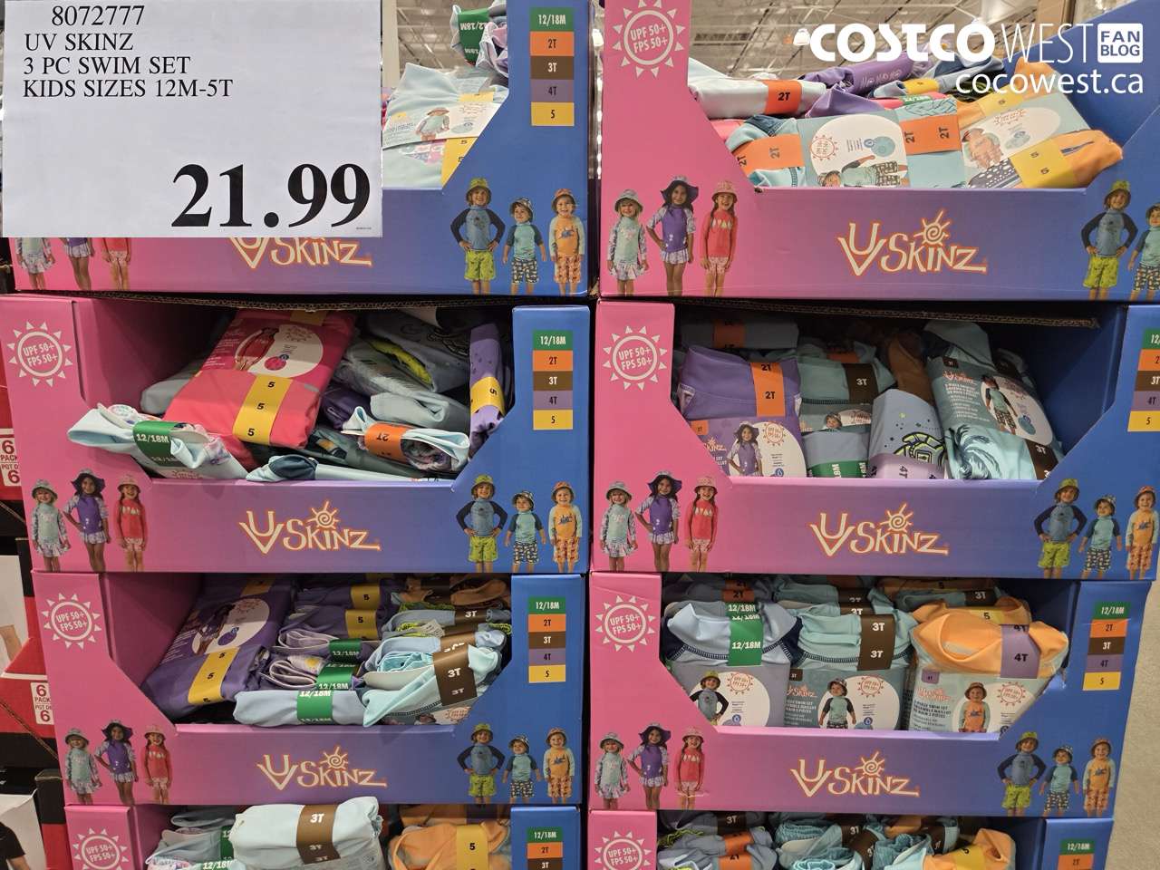 8072777 UV SKINZ 3 PC SWIM SET KIDS SIZES 12M-5T $21.99