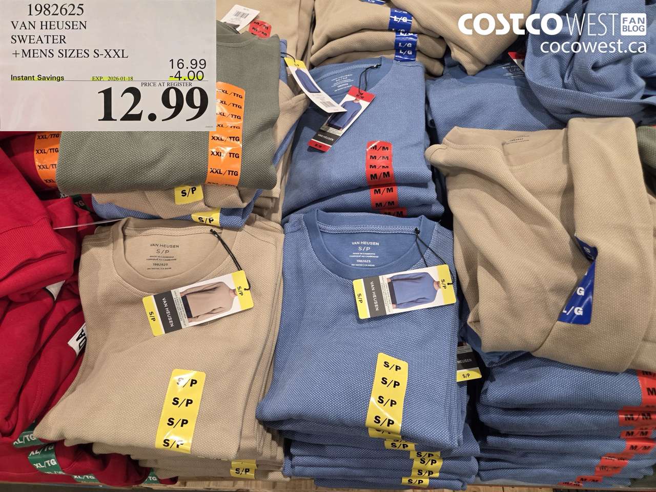 1982625 VAN HEUSEN SWEATER MENS SIZES S-XXL ($4.00 INSTANT SAVINGS EXPIRES ON 2026-01-18) $12.99