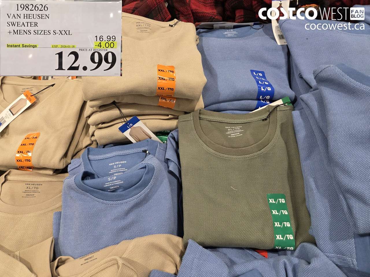 1982626 VAN HEUSEN SWEATER MENS SIZES S-XXL ($4.00 INSTANT SAVINGS EXPIRES ON 2026-01-18) $12.99