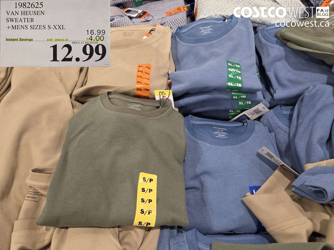1982625 VAN HEUSEN SWEATER MENS SIZES S-XXL ($4.00 INSTANT SAVINGS EXPIRES ON 2026-01-18) $12.99