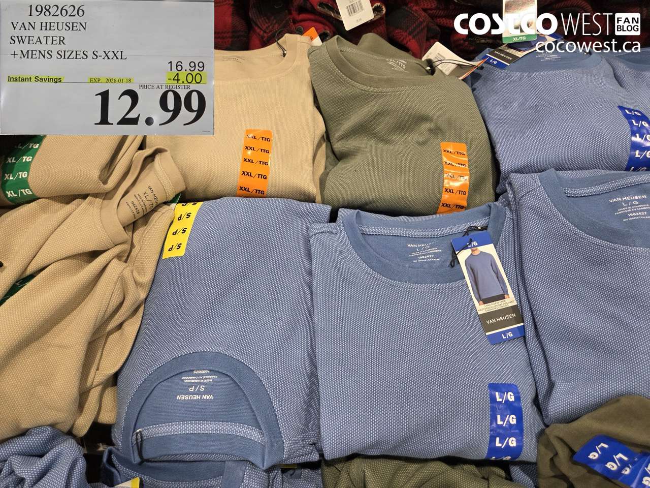 1982626 VAN HEUSEN SWEATER MENS SIZES S-XXL ($4.00 INSTANT SAVINGS EXPIRES ON 2026-01-18) $12.99