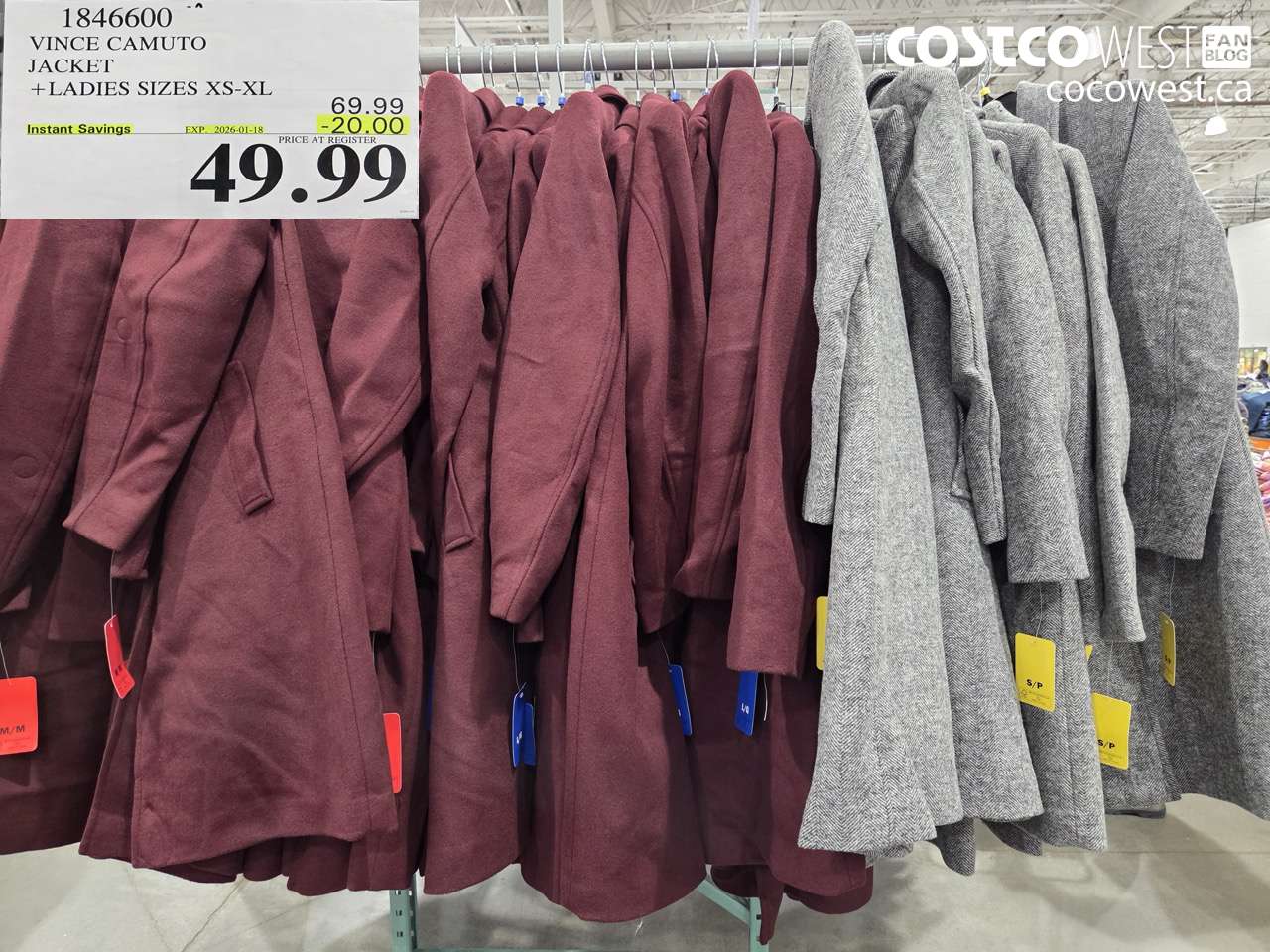 1846600 VINCE CAMUTO JACKET LADIES SIZES XS-XL ($20.00 INSTANT SAVINGS EXPIRES ON 2026-01-18) $49.99