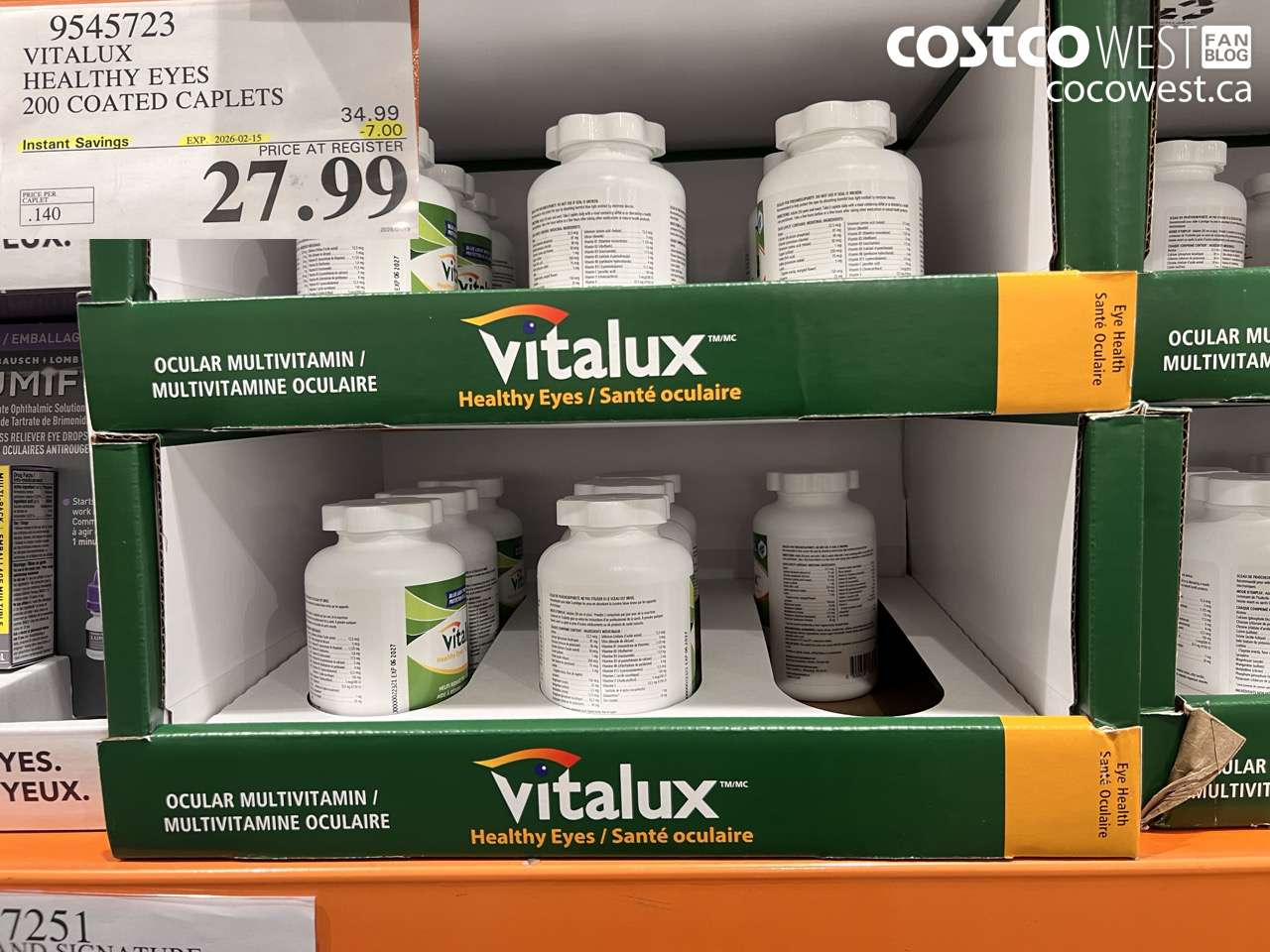 9545723 VITALUX HEALTHY EYES 200 CAPLETS ($7.00 INSTANT SAVINGS EXPIRES ON 2026-02-15) $27.99