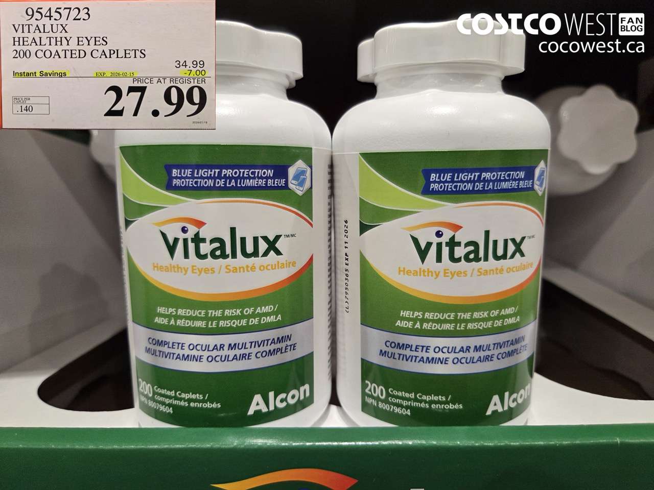 9545723 VITALUX HEALTHY EYES 200 CAPLETS ($7.00 INSTANT SAVINGS EXPIRES ON 2026-02-15) $27.99