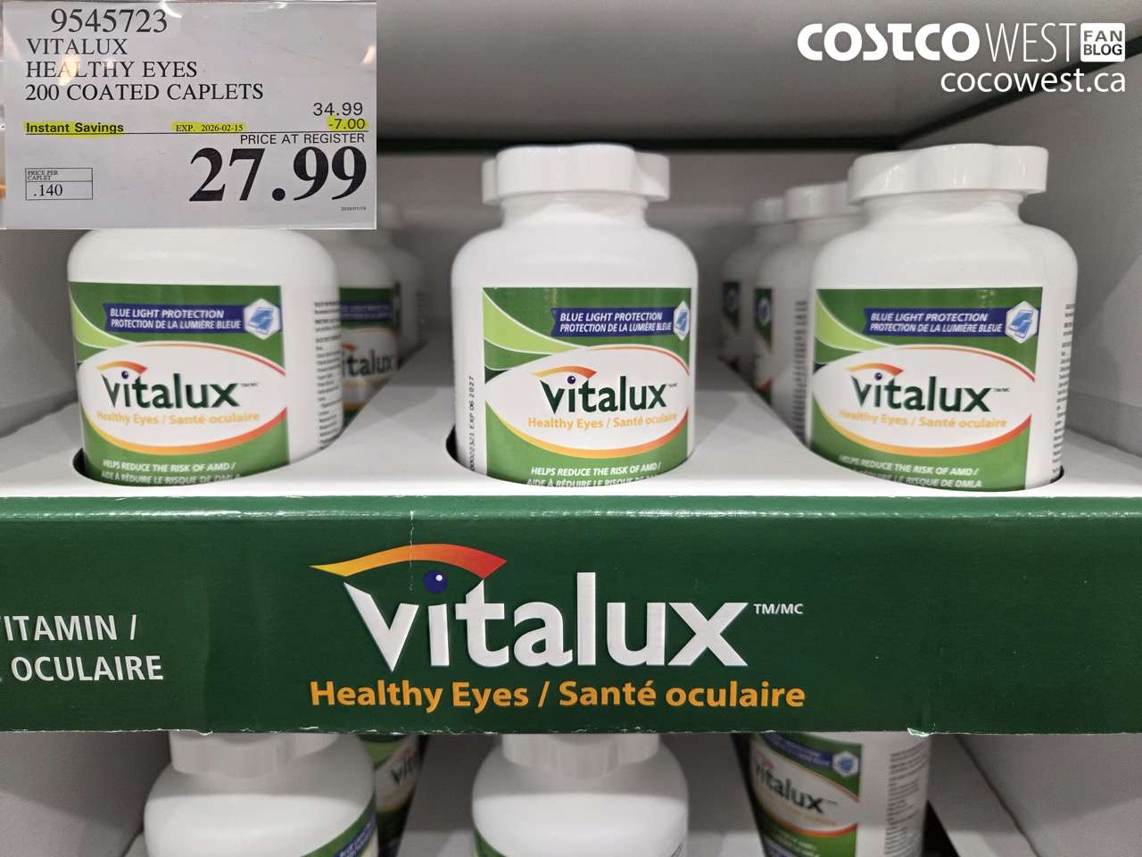 9545723 VITALUX HEALTHY EYES 200 CAPLETS ($7.00 INSTANT SAVINGS EXPIRES ON 2026-02-15) $27.99