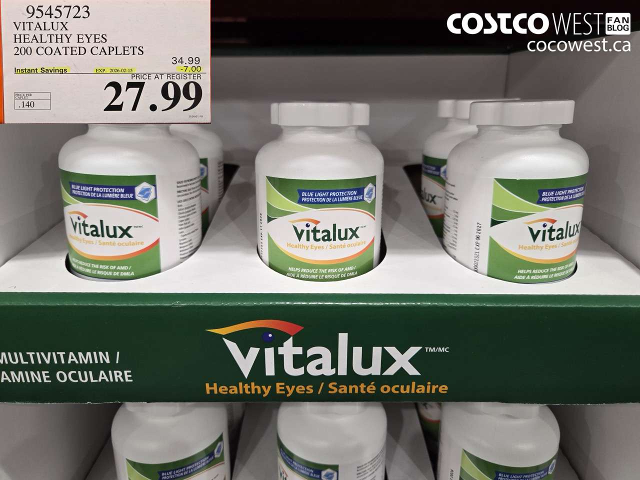 9545723 VITALUX HEALTHY EYES 200 CAPLETS ($7.00 INSTANT SAVINGS EXPIRES ON 2026-02-15) $27.99