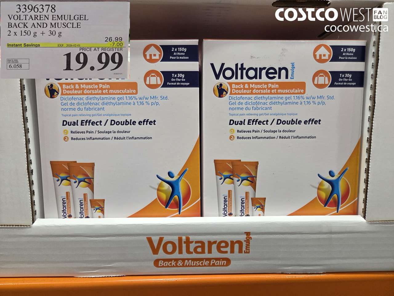 3396378 VOLTAREN EMULGEL BACK AND MUSCLE PAIN 2 X 150g + 30g ($7.00 INSTANT SAVINGS EXPIRES ON 2026-02-01) $19.99
