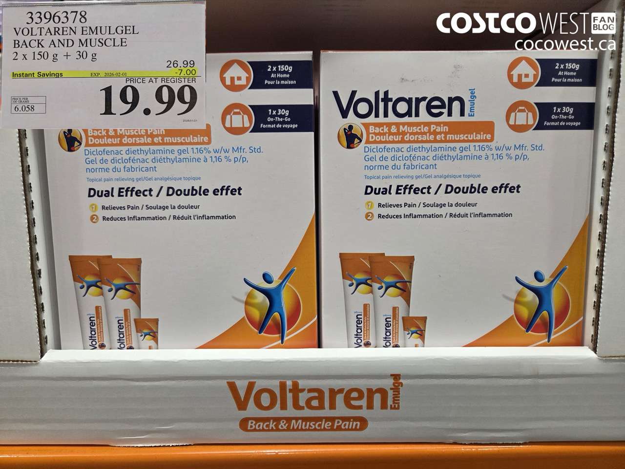 3396378 VOLTAREN EMULGEL BACK AND MUSCLE PAIN 2 X 150g + 30g ($7.00 INSTANT SAVINGS EXPIRES ON 2026-02-01) $19.99