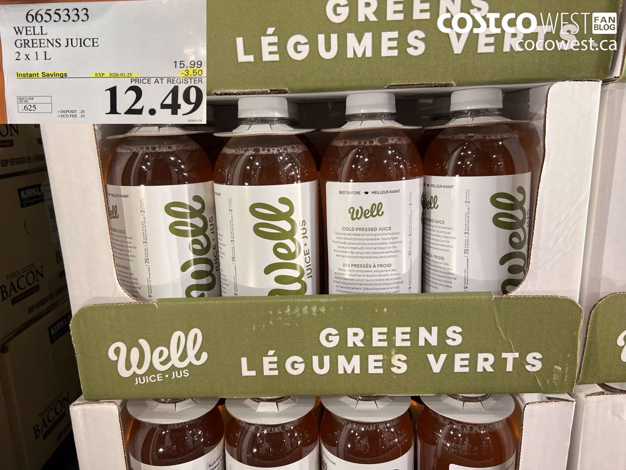 6655333 WELL GREENS JUICE 2 X 1 L ($3.50 INSTANT SAVINGS EXPIRES ON 2026-01-25) $12.49