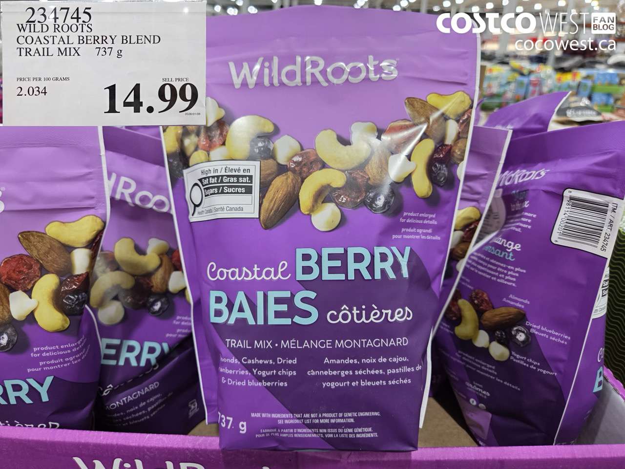 234745 WILD ROOTS COASTAL BERRY BLEND TAIL MIX 737 G $14.99
