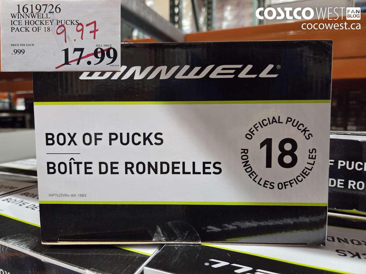 1619726 WINNWELL ICE HOCKEY PUCKS PACK OF 18 $9.97