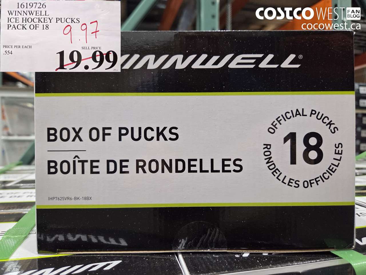 1619726 WINNWELL ICE HOCKEY PUCKS PACK OF 18 $9.97