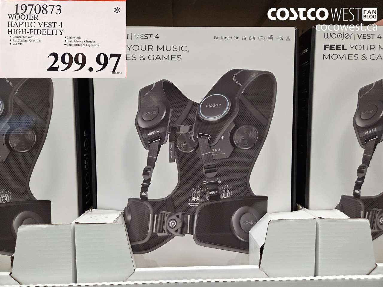 1970873 WOOJER HAPTIC VEST 4 HIGH-FIDELITY $299.97