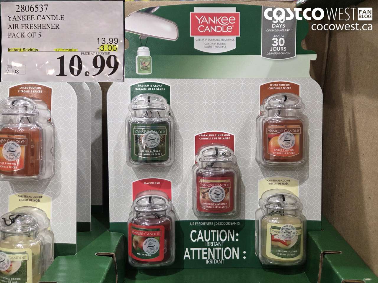 2806537 YANKEE CANDLE AIR FRESHENER PACK OF 5 ($3.00 INSTANT SAVINGS EXPIRES ON 2026-01-11) $10.99