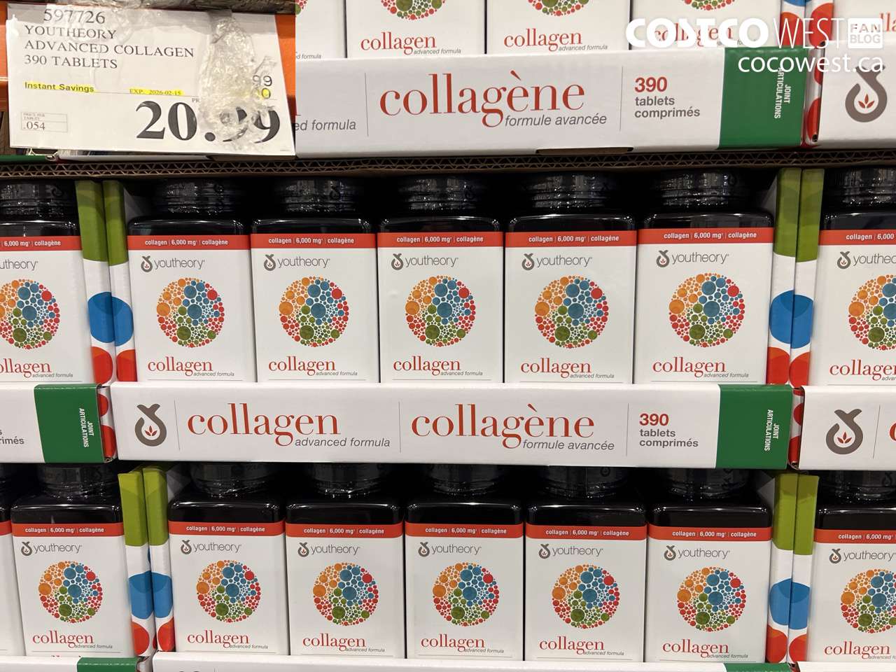 597726 YOUTHEORY ADVANCED COLLAGEN 390 TABLETS ($6.00 INSTANT SAVINGS EXPIRES ON 2026-02-15) $20.99