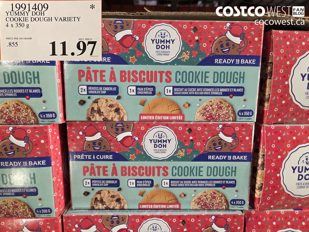 1991409 YUMMY DOH COOKIE DOUGH VARIETY 4 x 350 g $11.97