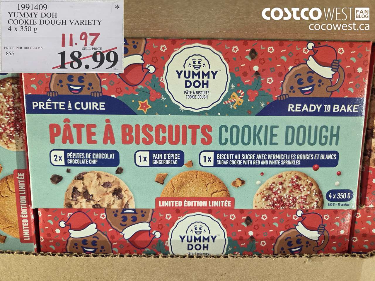 1991409 YUMMY DOH COOKIE DOUGH VARIETY 4 x 350 g $11.97