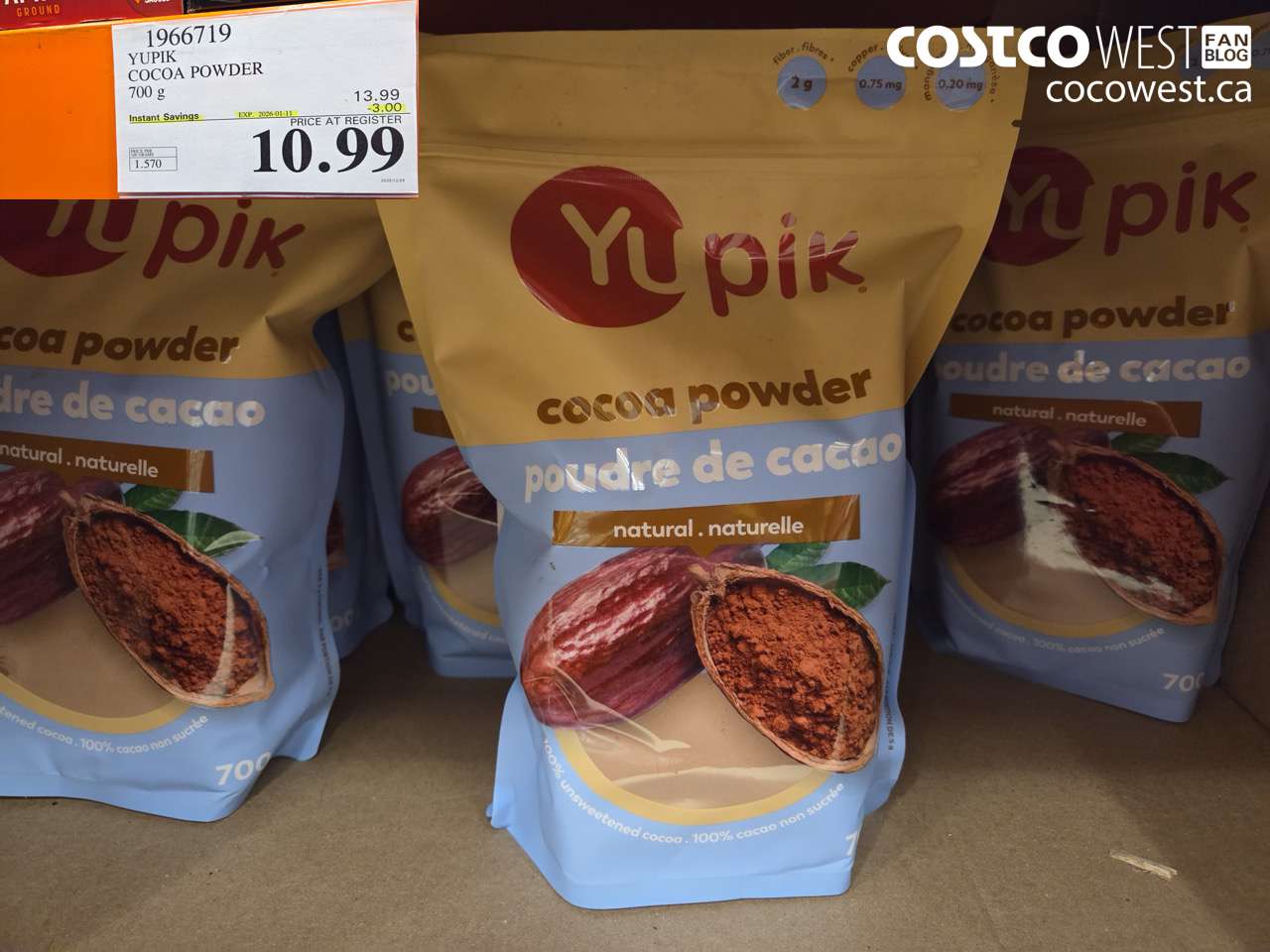 1966719 YUPIK COCOA POWDER 700G ($3.00 INSTANT SAVINGS EXPIRES ON 2026-01-11) $10.99