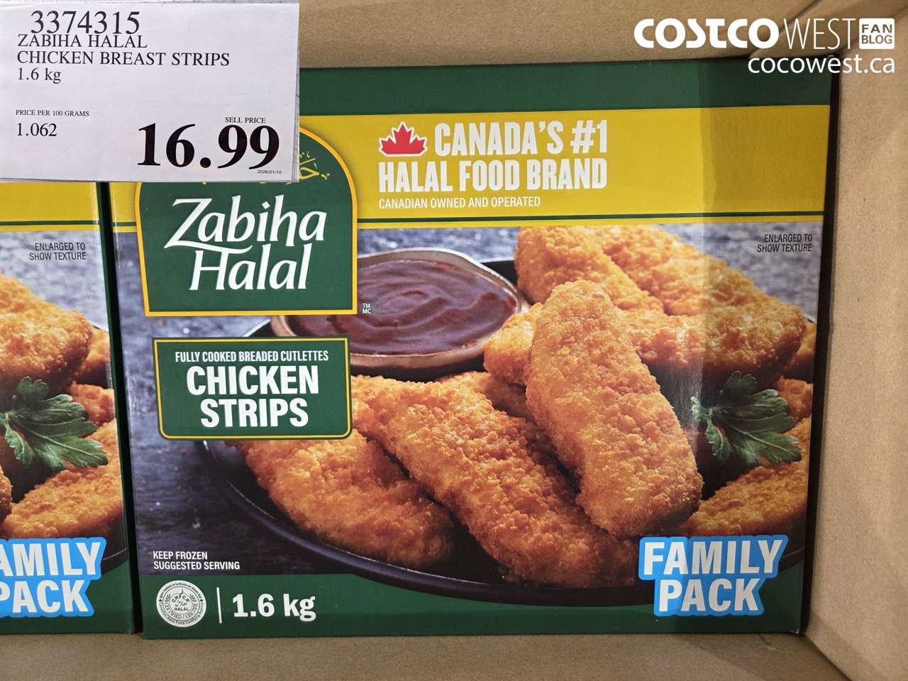 3374315 ZABIHA HALAL CHICKEN BREAST STRIPS 1.6 kg $16.99