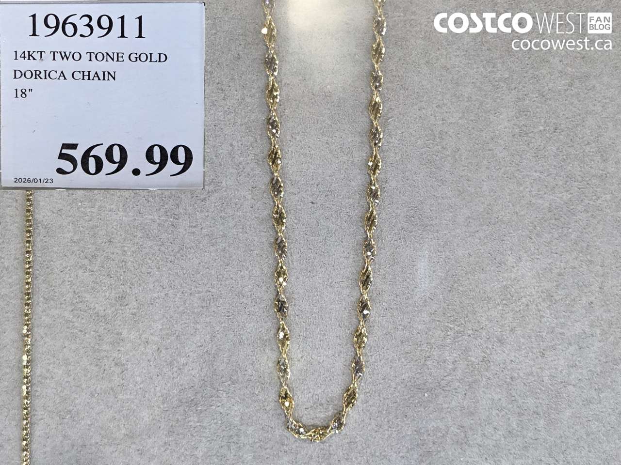 19639111 14KT TWO TONE GOLD DORICA CHAIN 18