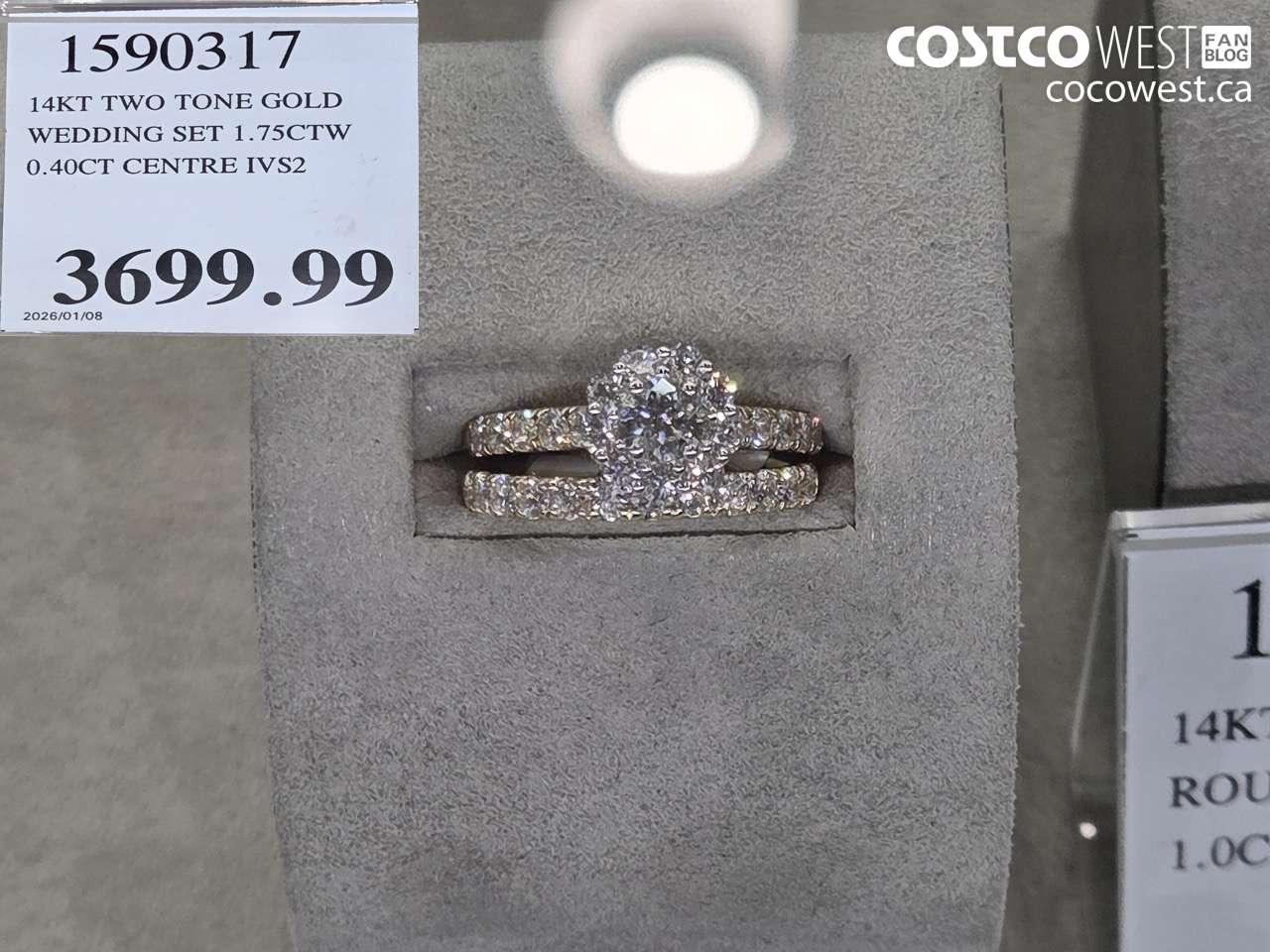 15903117 14KT TWO TONE GOLD WEDDING SET 1.75CTW 0.40CT CENTRE IVS2 $3699.99