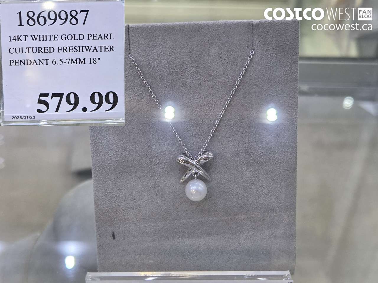 1869987 14KT WHITE GOLD PEARL CULTURED FRESHWATER PENDANT 6.5-7MM 18