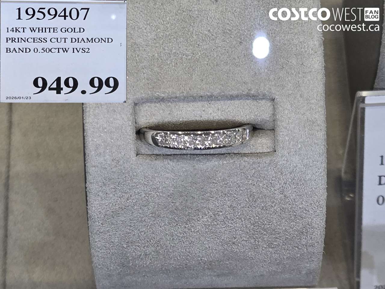 1959407 14KT WHITE GOLD PRINCESS CUT DIAMOND BAND 0.50CTW IVS2 $949.99