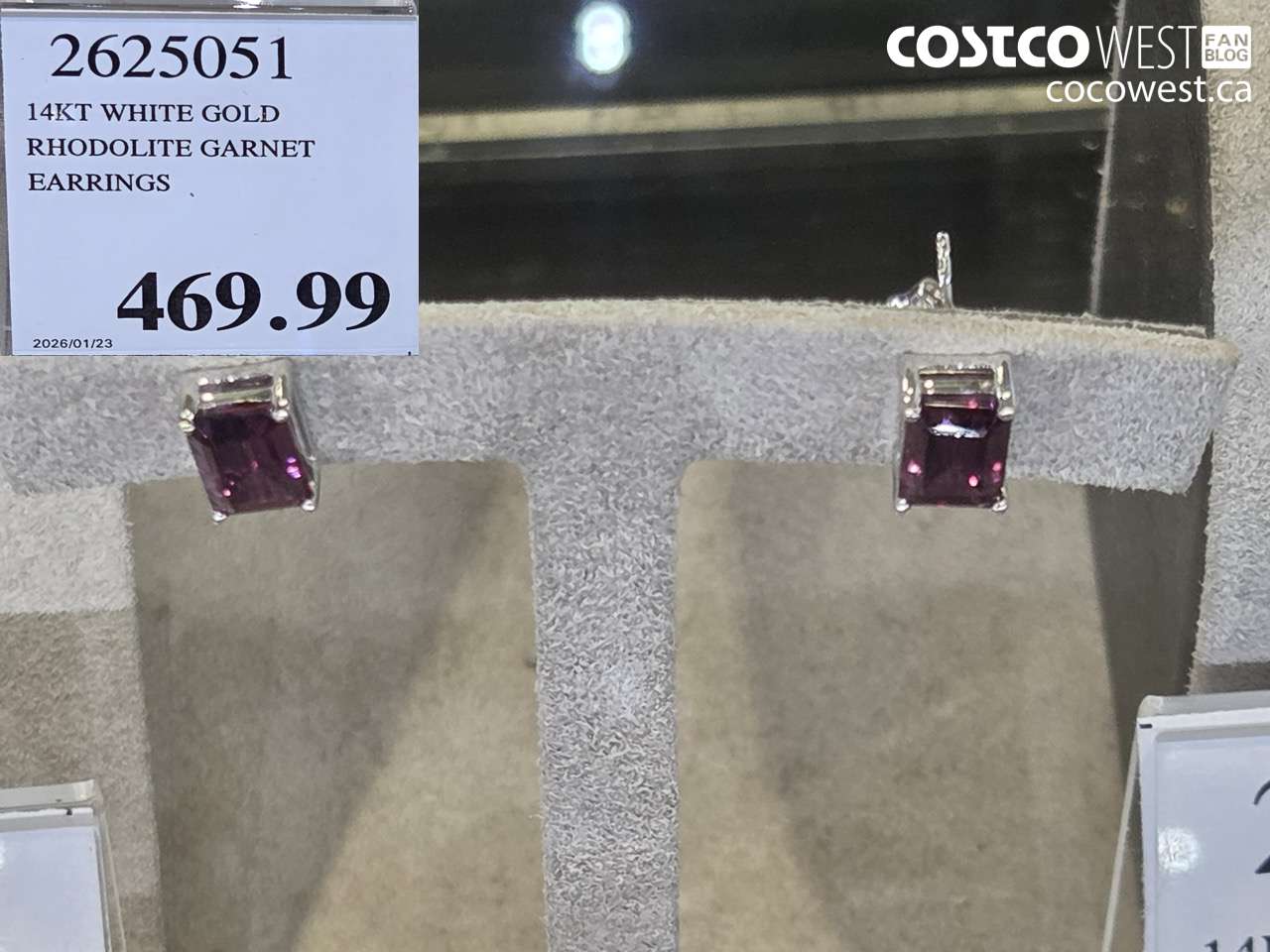2625051 14KT WHITE GOLD RHODOLITE GARNET EARRINGS $469.99