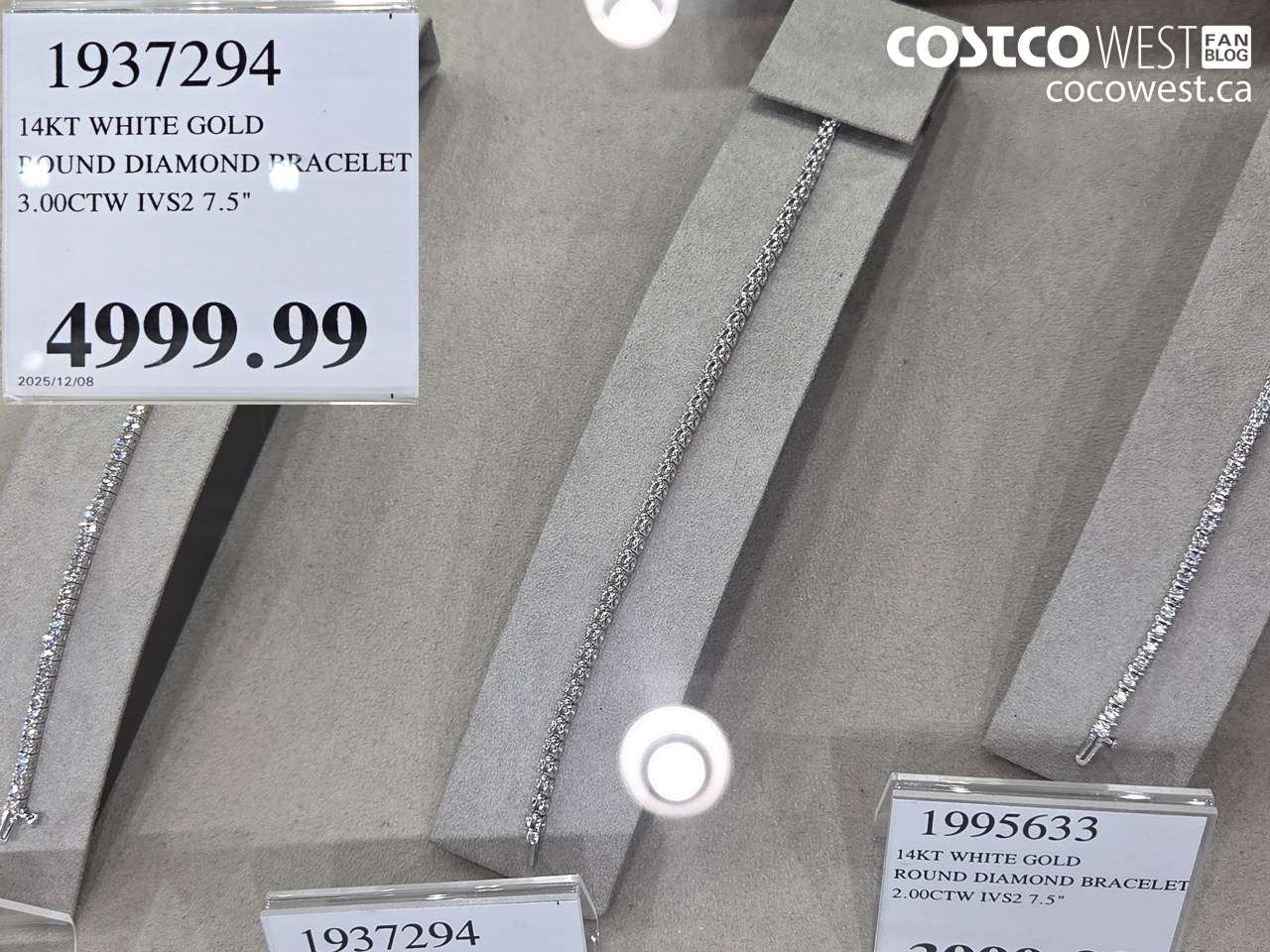 1937294 14KT WHITE GOLD ROUND DIAMOND BRACELET 3.00CTW IVS2 7.5