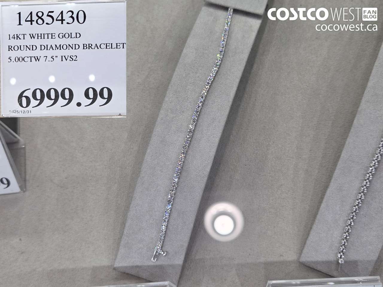 1485430 14KT WHITE GOLD ROUND DIAMOND BRACELET 5.00CTW 7.5