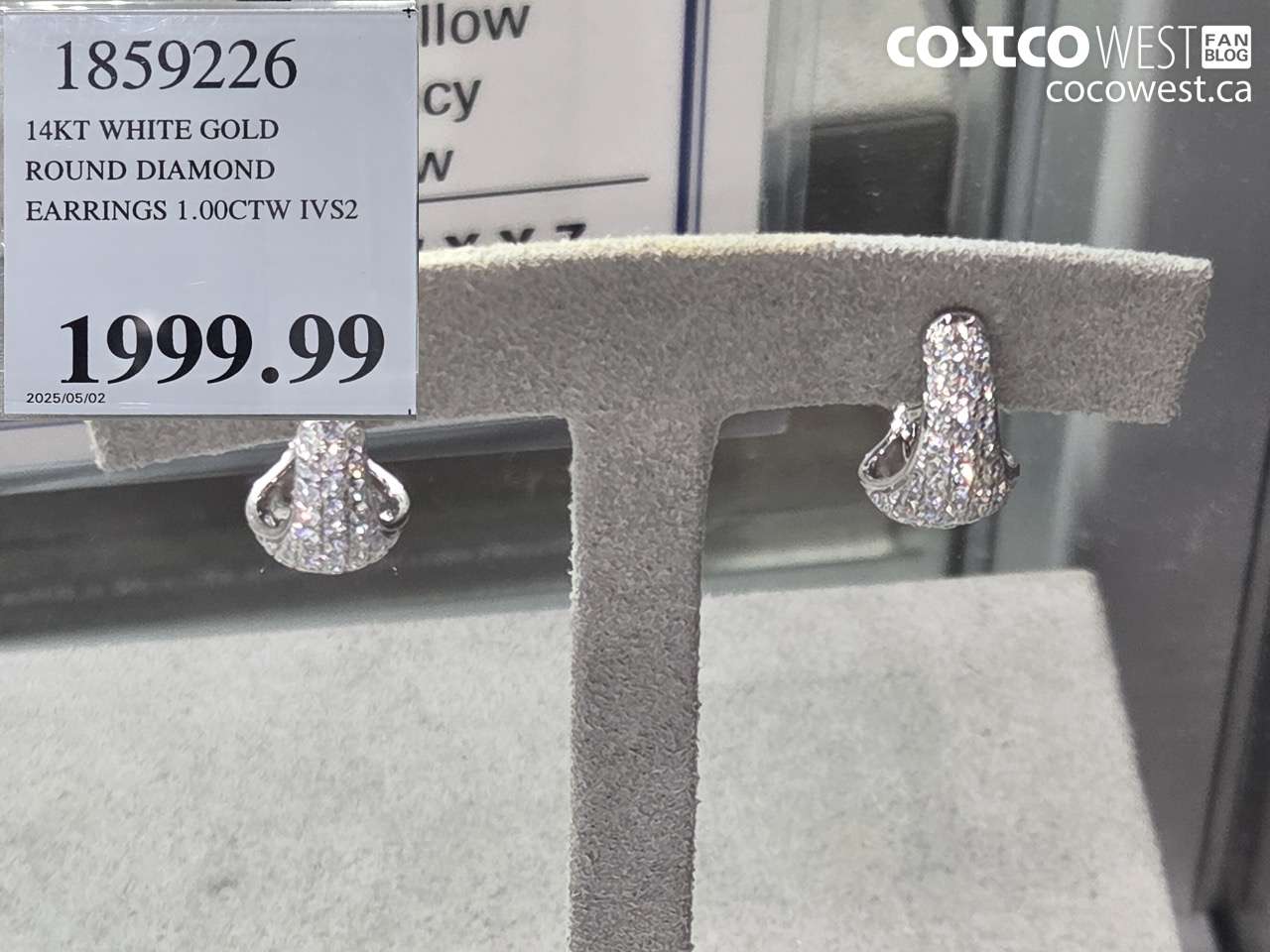 1859226 14KT WHITE GOLD ROUND DIAMOND EARRINGS 1.00CTW IVS2 $1999.99