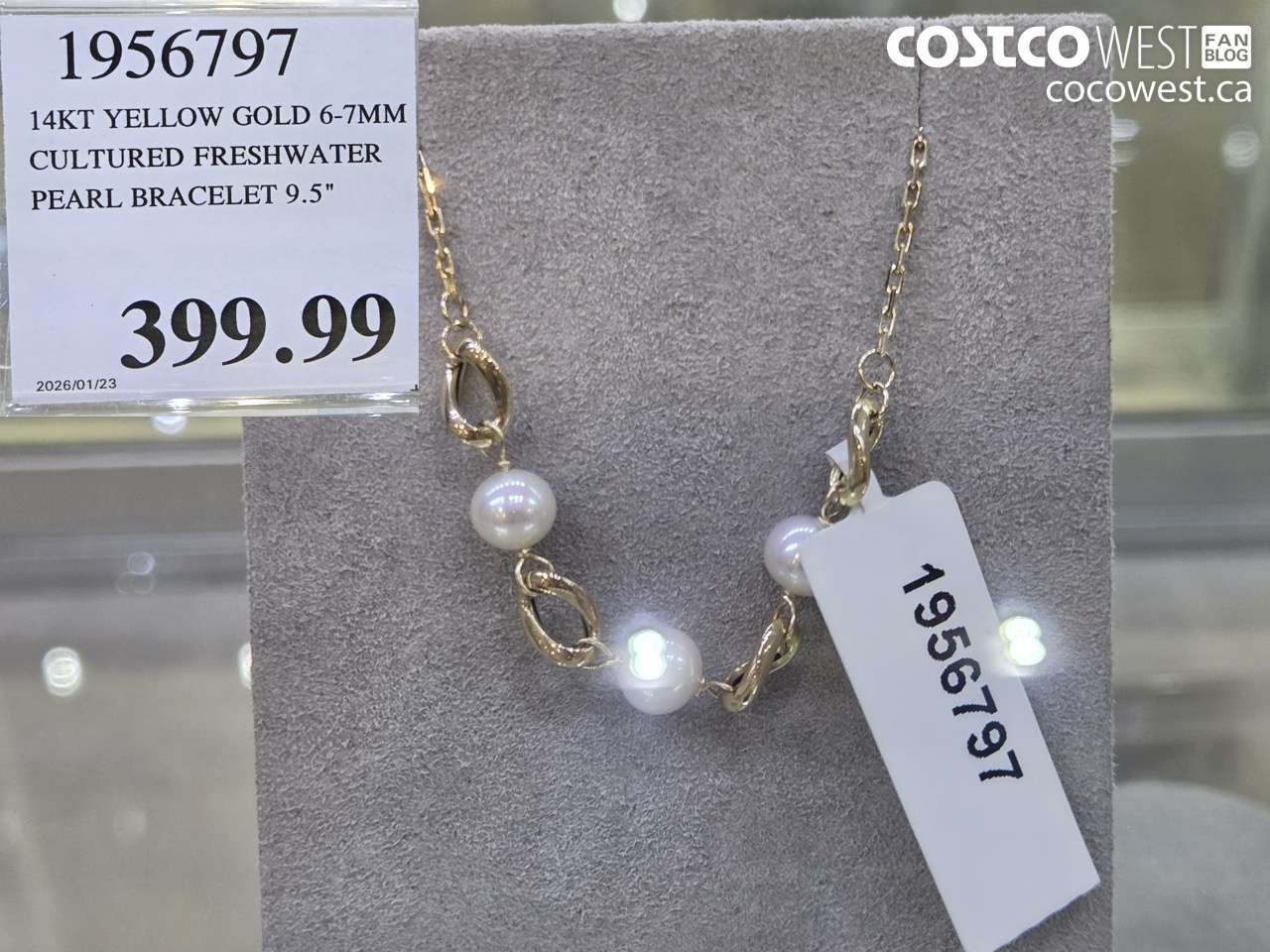 1956797 14KT YELLOW GOLD 6-7MM CULTURED FRESHWATER PEARL BRACELET 9.5