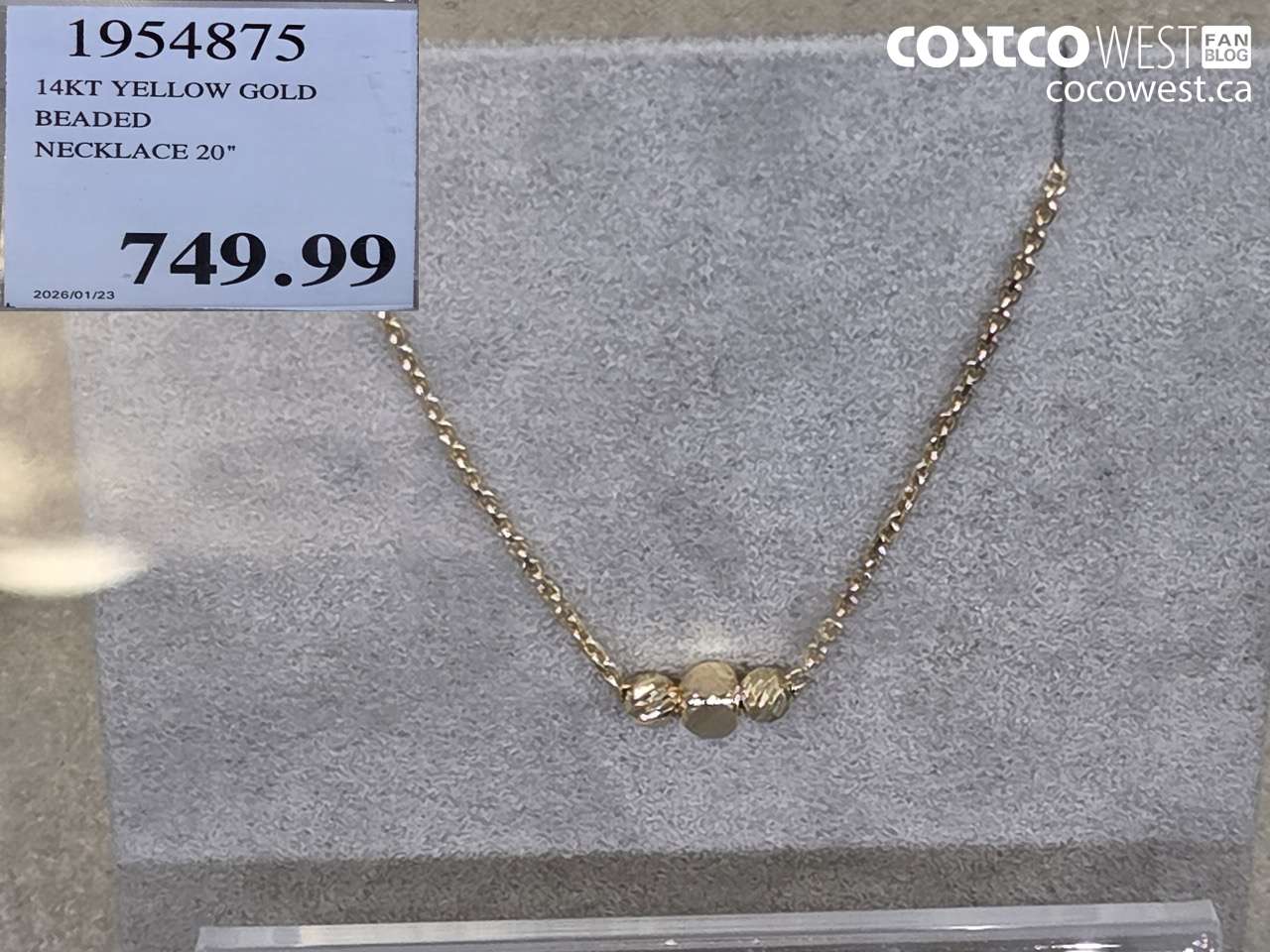 1954875 14KT YELLOW GOLD BEADED NECKLACE 20