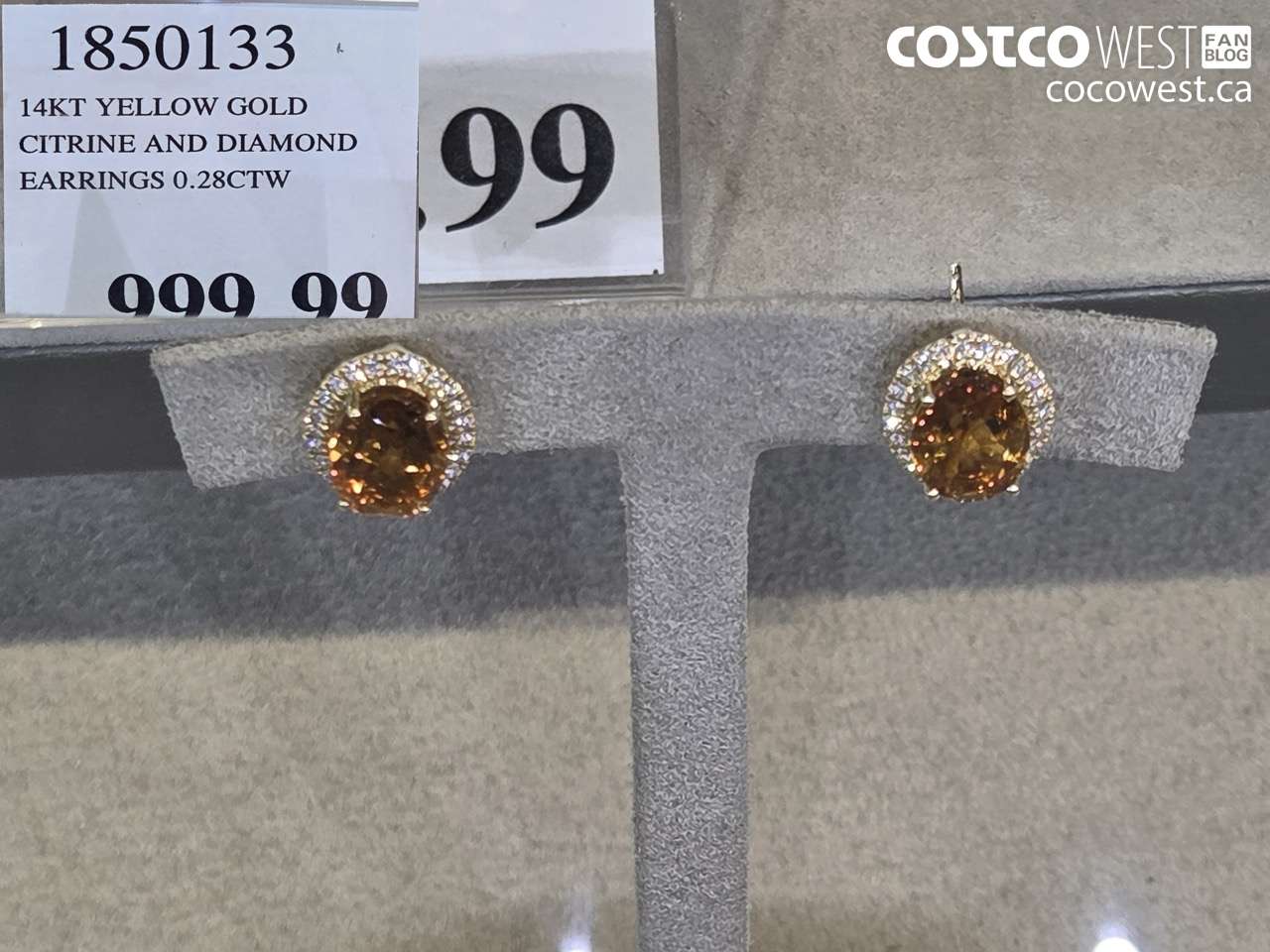 1850133 14KT YELLOW GOLD CITRINE AND DIAMOND EARRINGS 0.28CTW $999.99