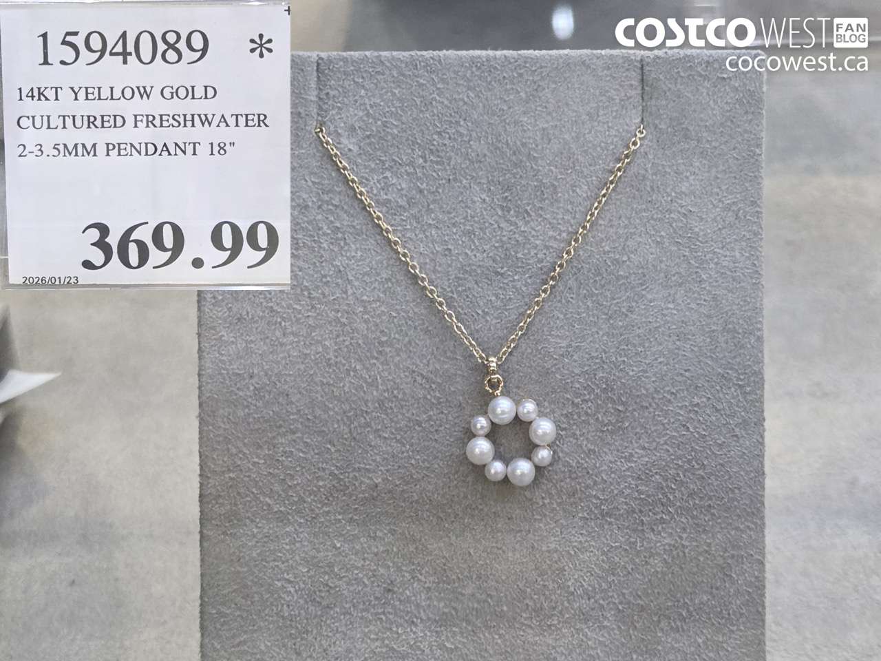 1594089 14KT YELLOW GOLD CULTURED FRESHWATER 2-3.5MM PENDANT 18