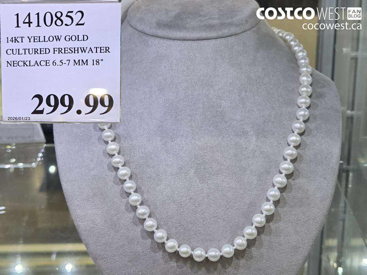 1410852 14KT YELLOW GOLD CULTURED FRESHWATER NECKLACE 6.5-7 MM 18