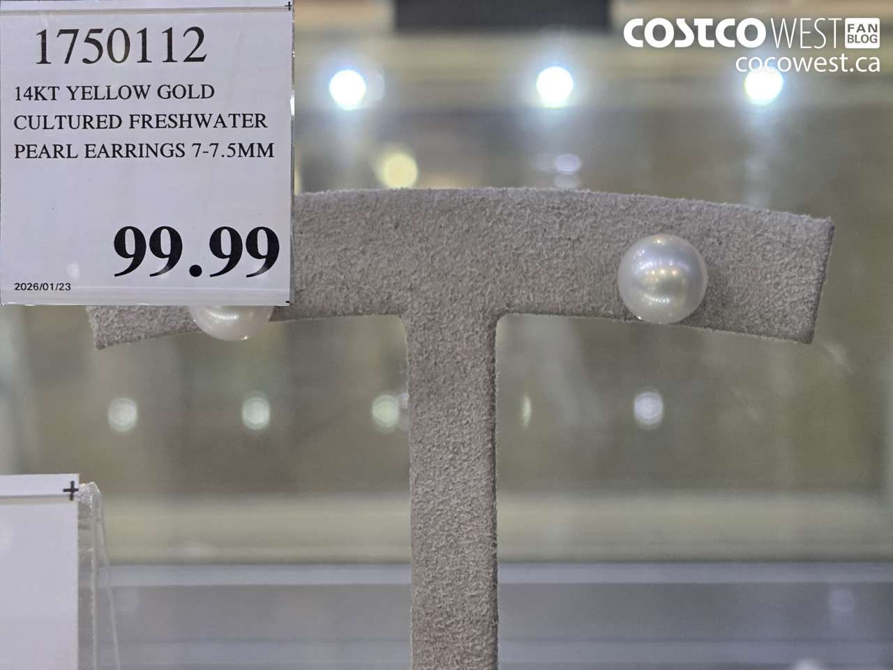 17501112 14KT YELLOW GOLD CULTURED FRESHWATER PEARL EARRINGS 7-7.5MM $99.99