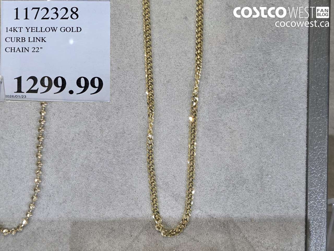 1172328 14KT YELLOW GOLD CURB LINK CHAIN 22