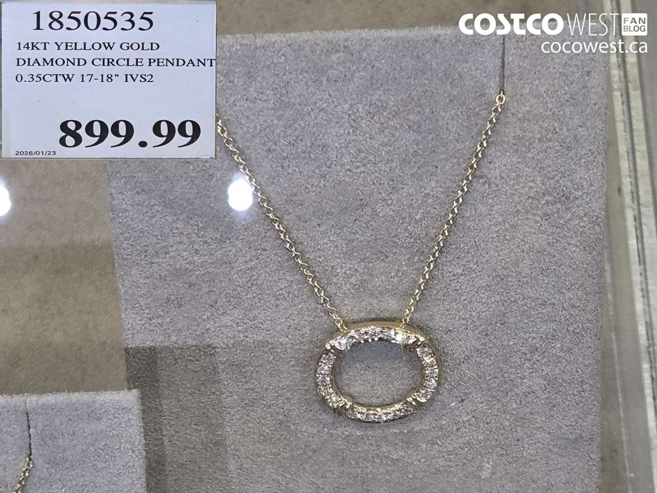 18505335 14KT YELLOW GOLD DIAMOND CIRCLE PENDANT 0.35CTW 17-18