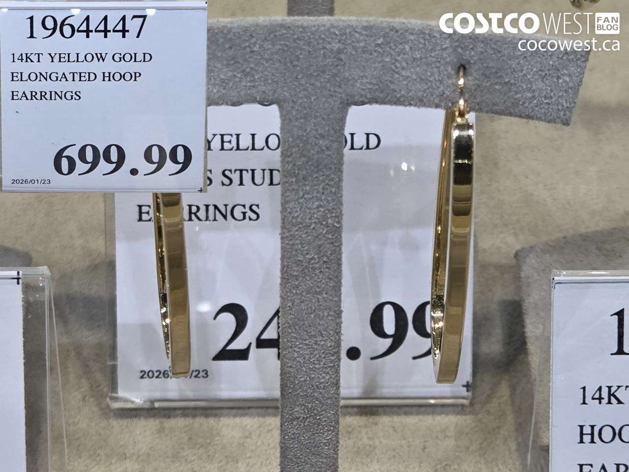 19644447 14KT YELLOW GOLD ELONGATED HOOP EARRINGS $699.99