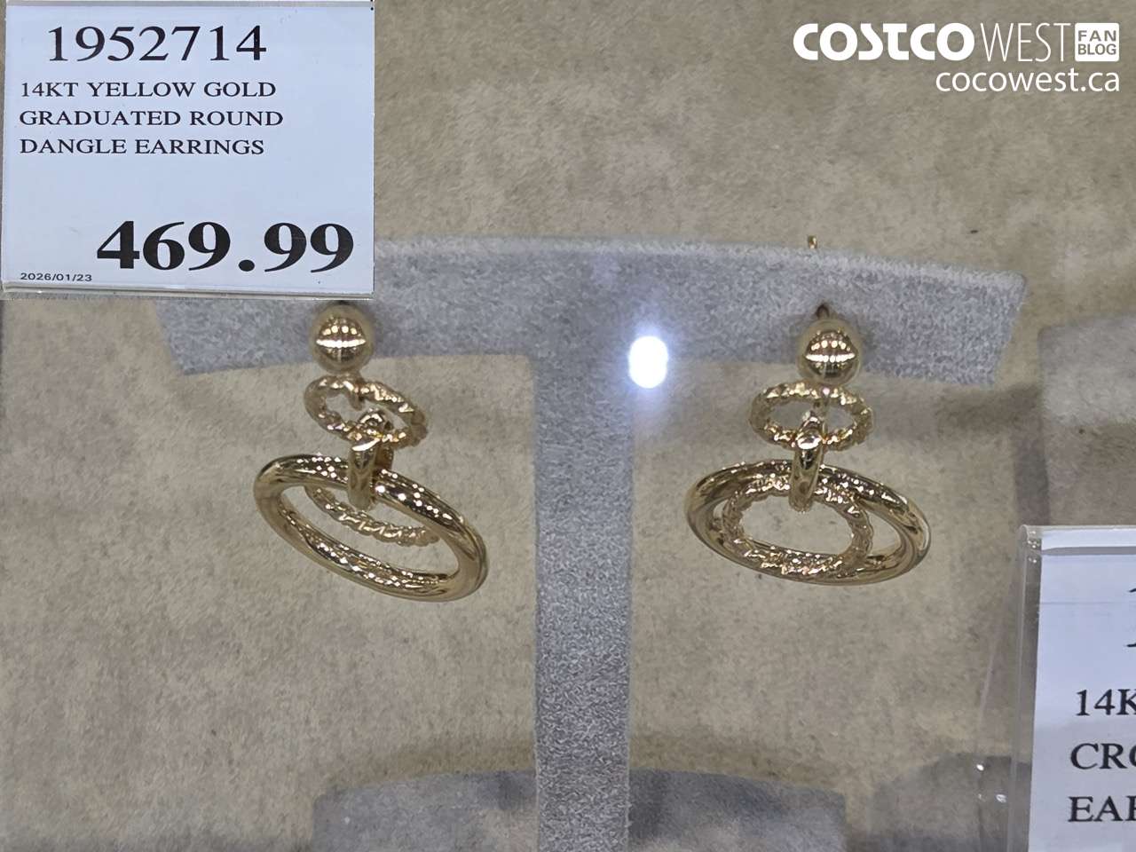 19527114 14KT YELLOW GOLD GRADUATED ROUND DANGLE EARRINGS $469.99