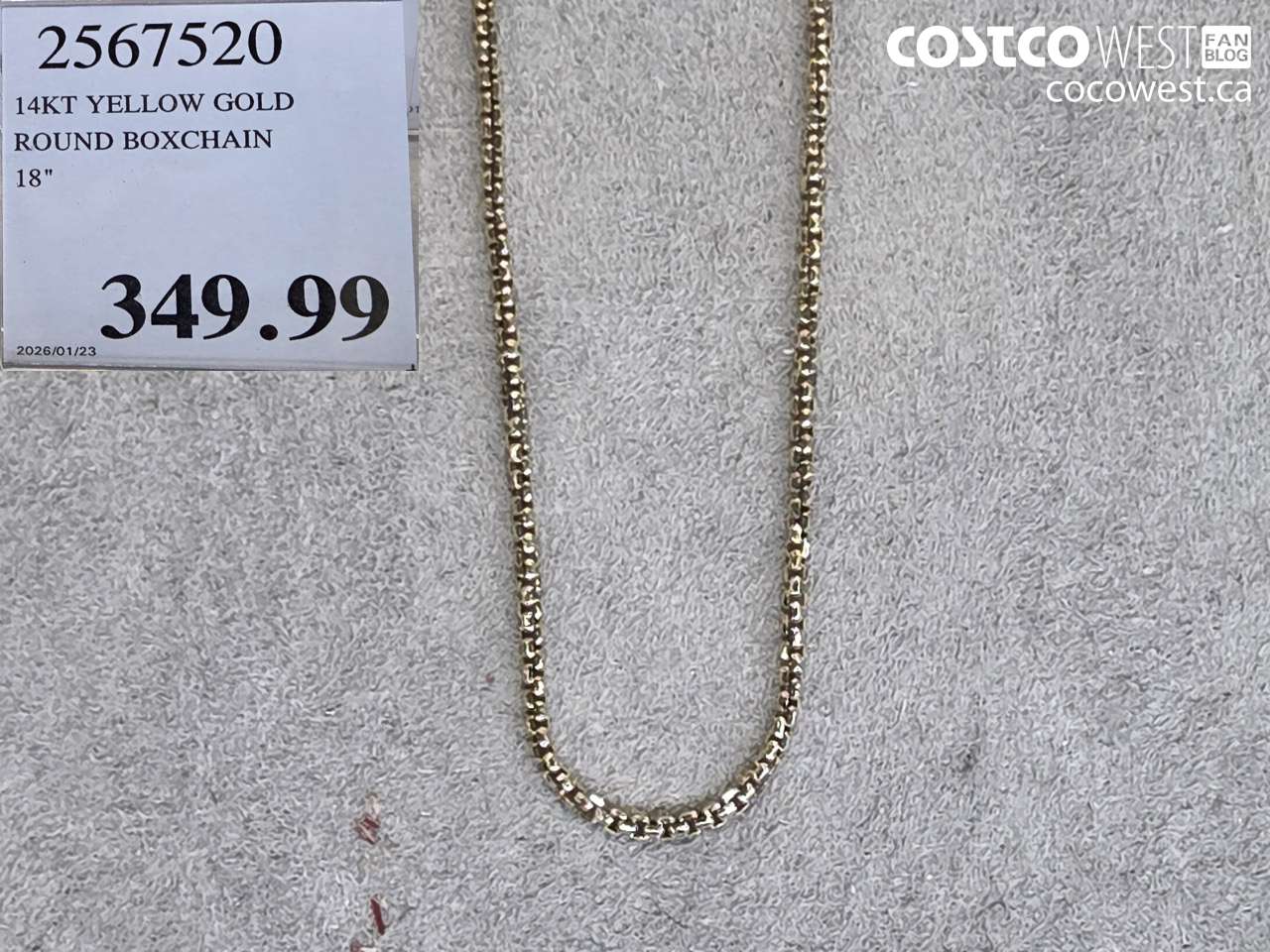 2567520 14KT YELLOW GOLD ROUND BOXCHAIN 18