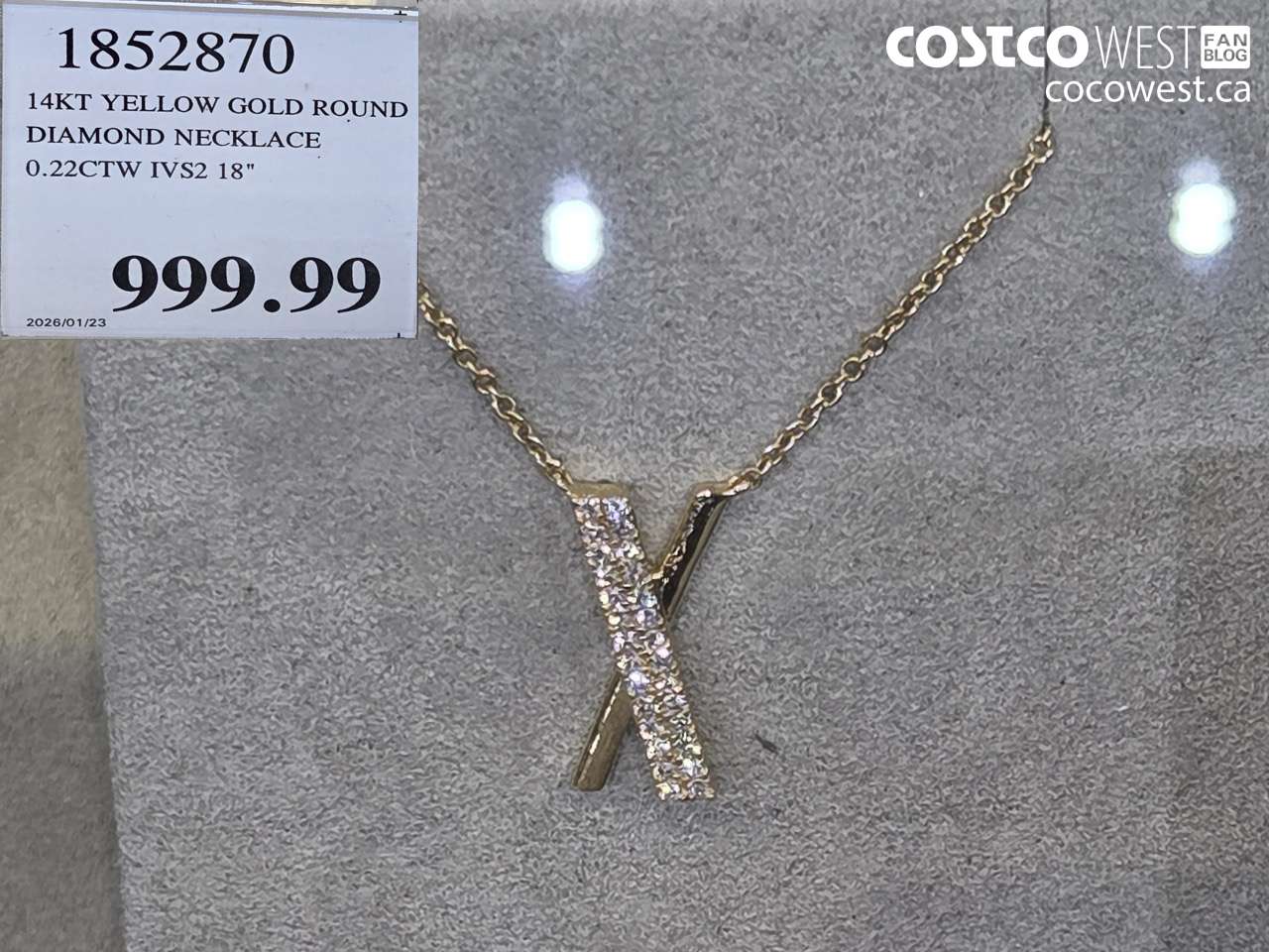 1852870 14KT YELLOW GOLD ROUND DIAMOND NECKLACE 0.22CTW IVS2 18