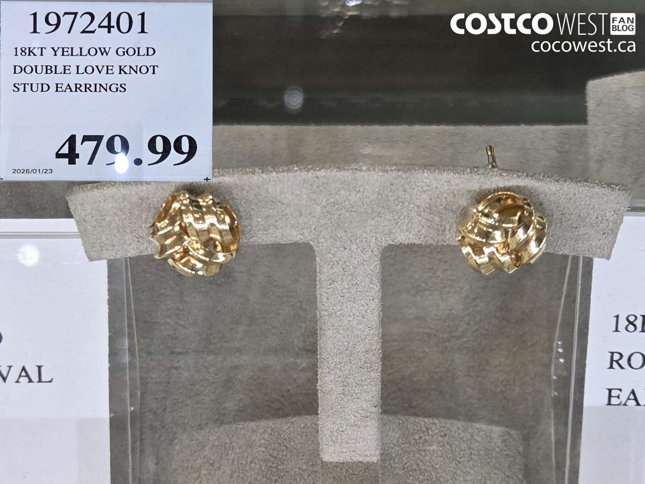 1972401 18KT YELLOW GOLD DOUBLE LOVE KNOT STUD EARRINGS $479.99