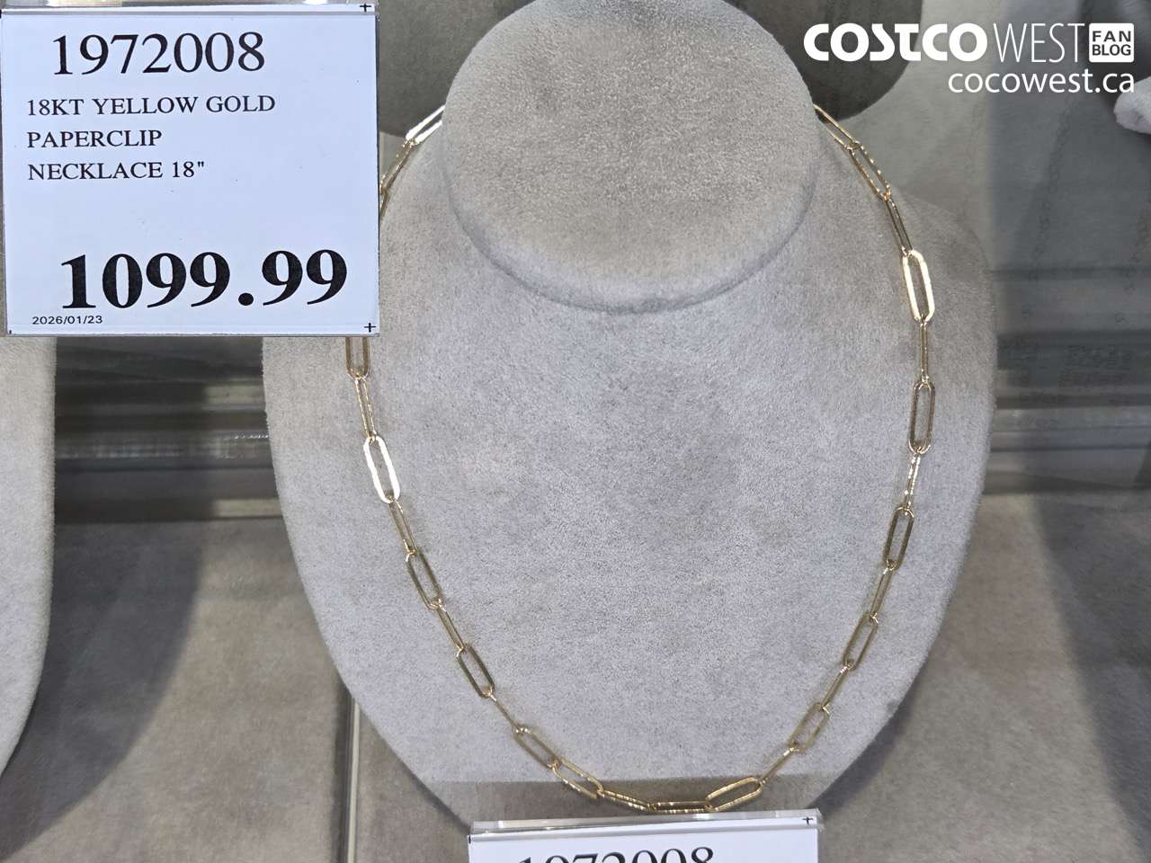 1972008 18KT YELLOW GOLD PAPERCLIP NECKLACE 18